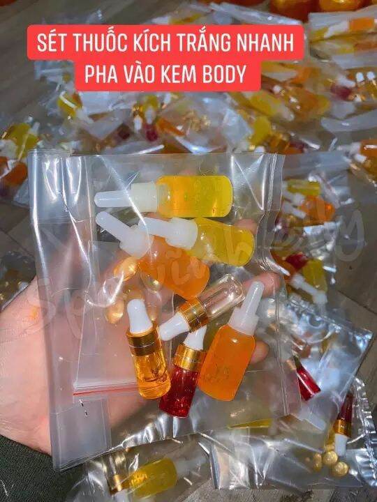 [Hcm]Sét Kích Trắng Khử Thâm Mix Vào Kem Body Sét 7 Món