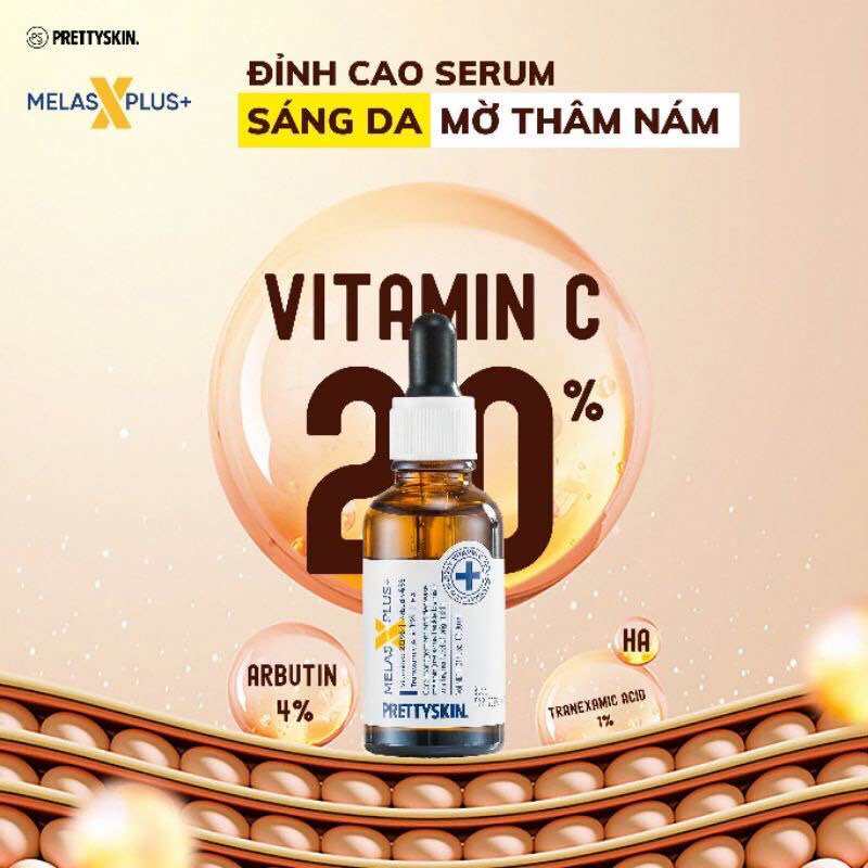 Tinh Chất Serum Melas X Plus PRETTY SKIN, Dưỡng Trắng, Mờ Thâm Nám - 30ml