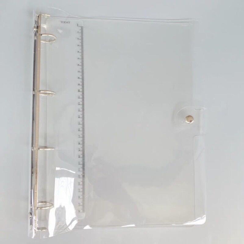 Bìa Còng Dẻo 6/9/26 Lỗ Kèm Thước Size A4/B5/A5/A6 (Xanh Hologram, Đen, Trong Suốt) 🌿