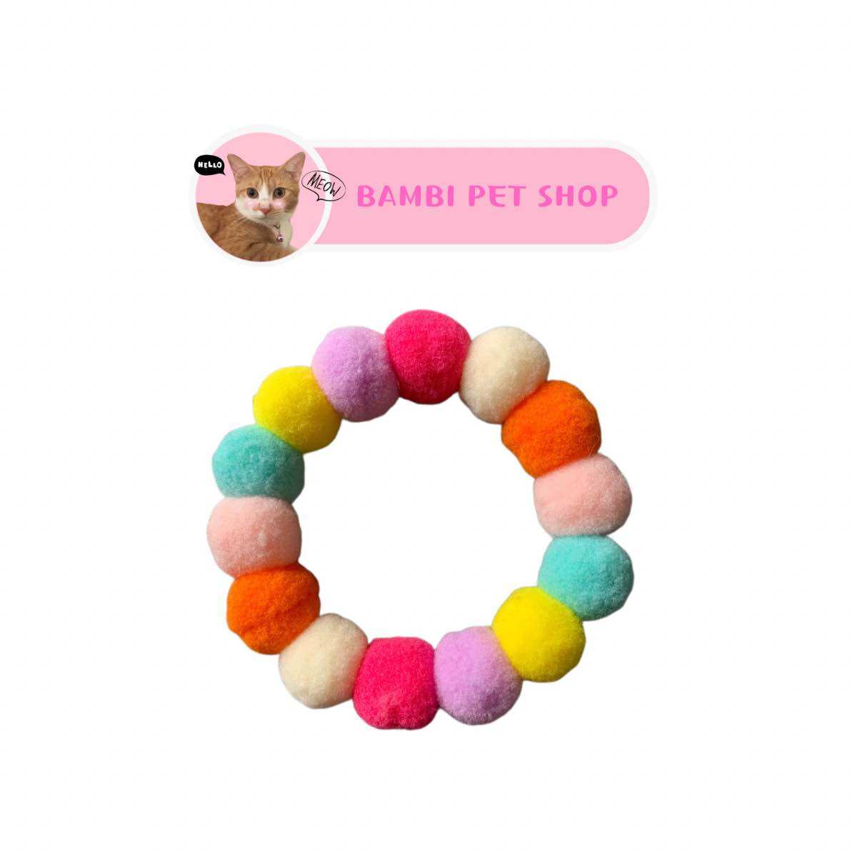 Vòng cổ pom pom cho mèo con kitten dưới 1kg