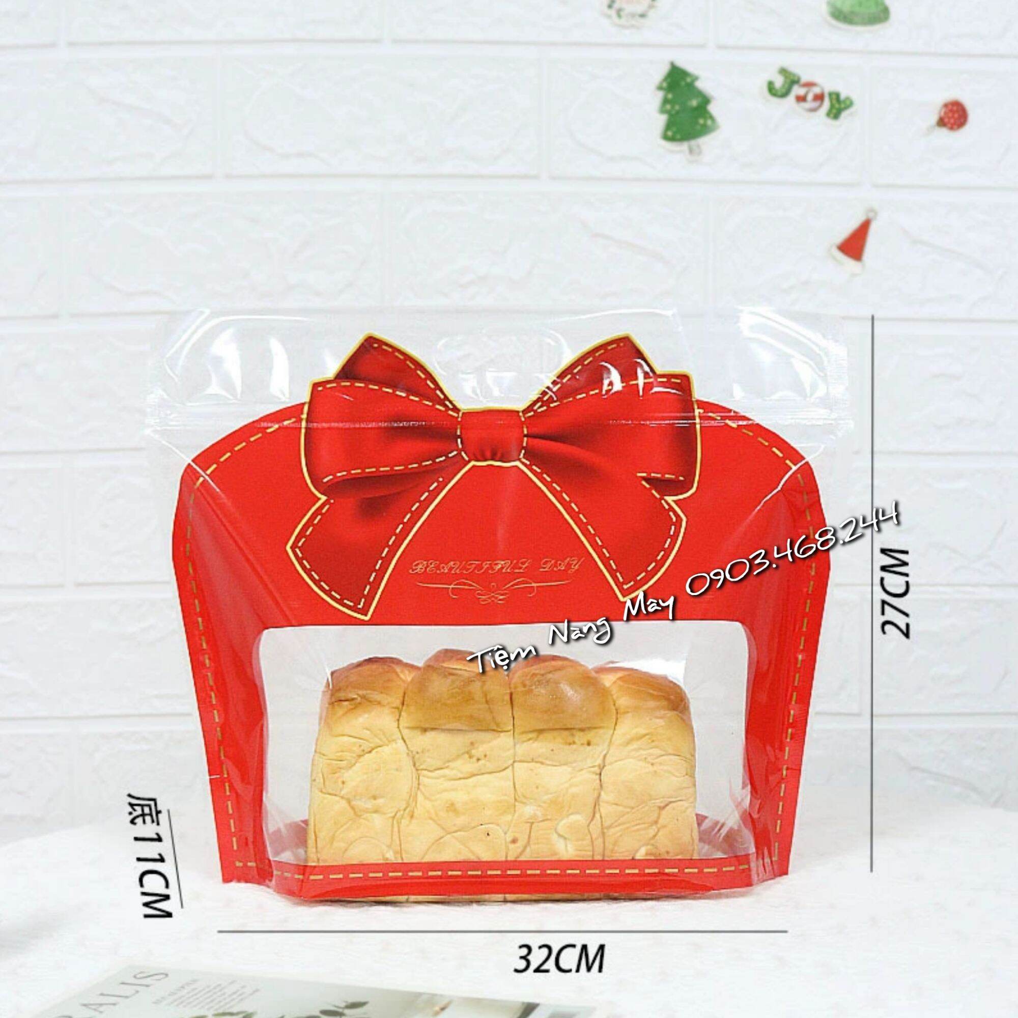 Túi Zip hình nơ đỏ size Trung, Đại set 10 túi