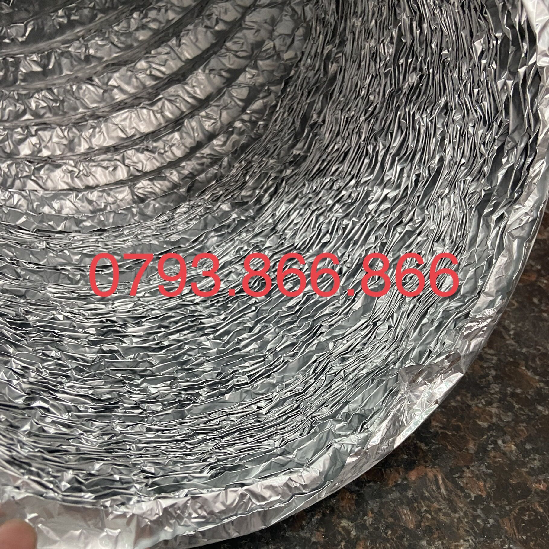 Ống gió bạc thông gió hút mùi phi 100 - cuộn dài 8 mét - Mega88