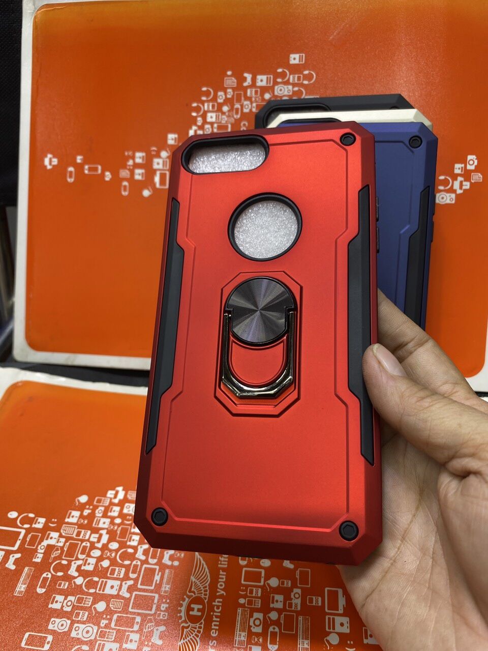 Ốp lưng IPhone 7plus/8plus  màu chống sốc có iring