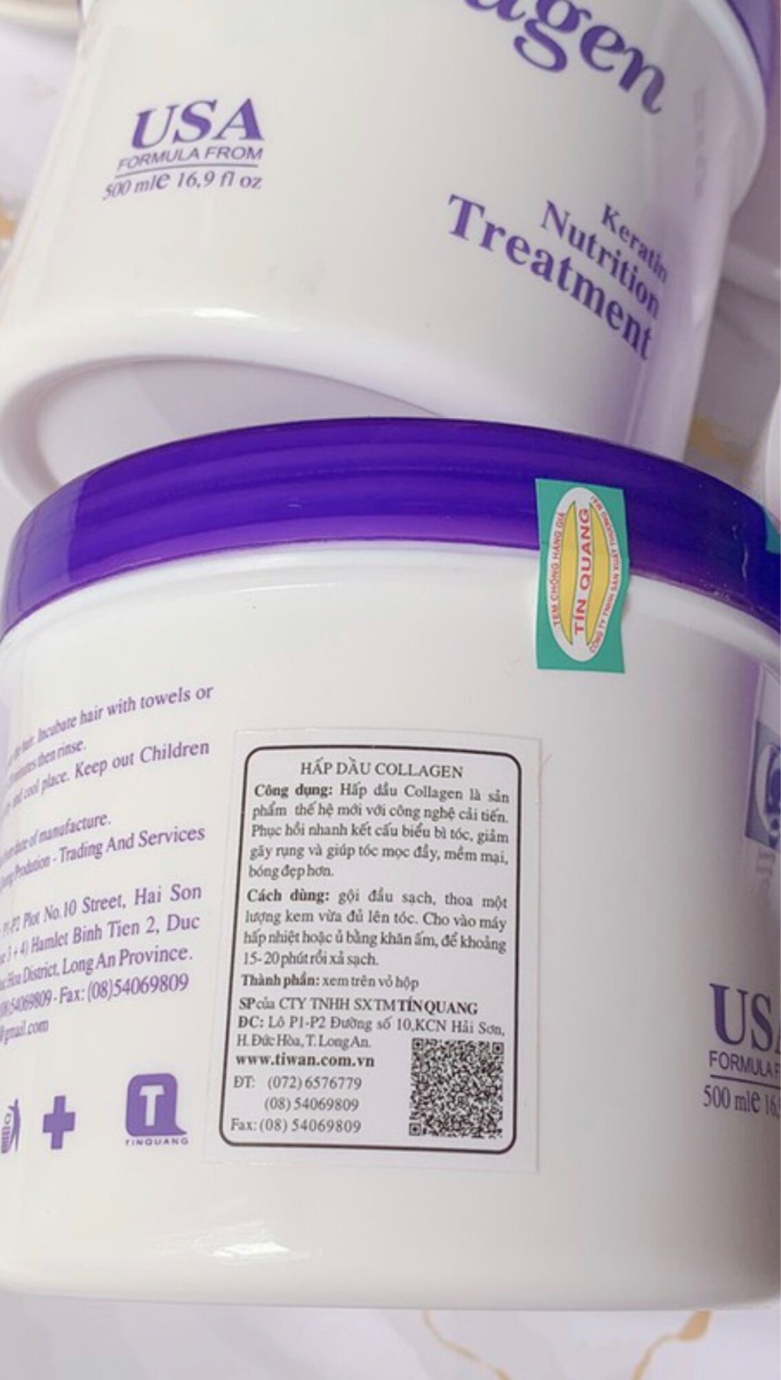 Kem hấp ủ tóc, hấp dầu tiwan 500ml