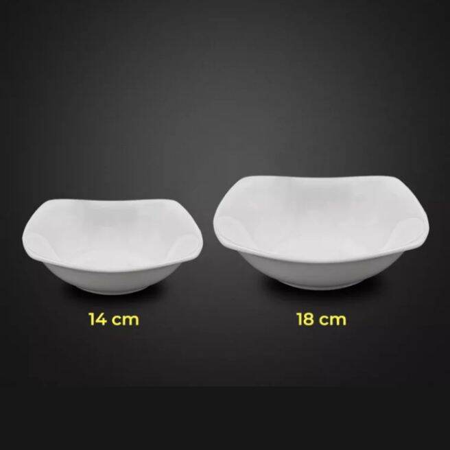 Tô vuông gốm sứ Minh Long 14cm - Trắng ngà