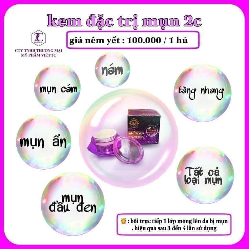 COMBO 2 HỘP KEM MỤN 2C MỸ PHẨM VIỆT