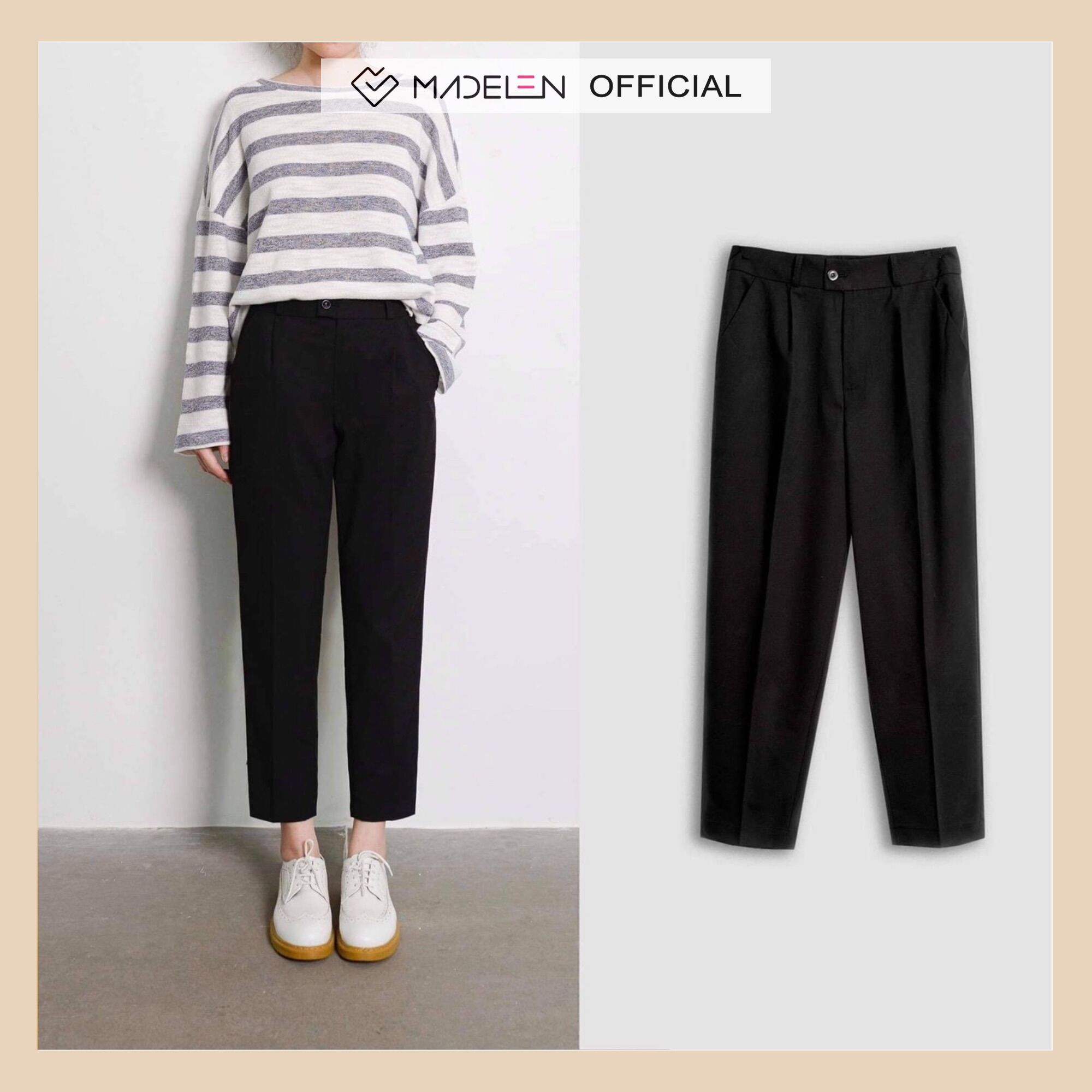 Quần Baggy Đen Basic Dáng Mới [Madelen]