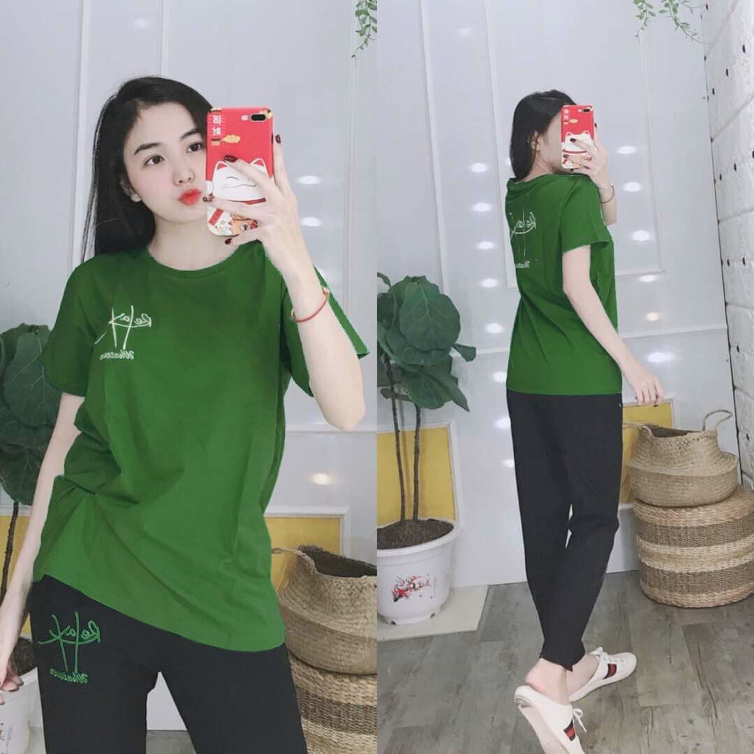 Đồ bộ nữ mặc nhà, set bộ thun dài, bộ đồ thun dài set bộ dài chất cotton co giản mặc nhà dễ thương form rộng thoải mái bigsize tới 85kg