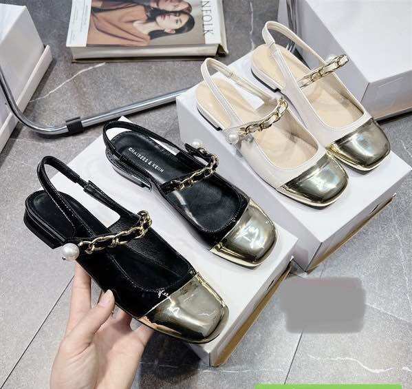 Giày sandan quai sích ngọc 2 phân mũi màu đồng HH120