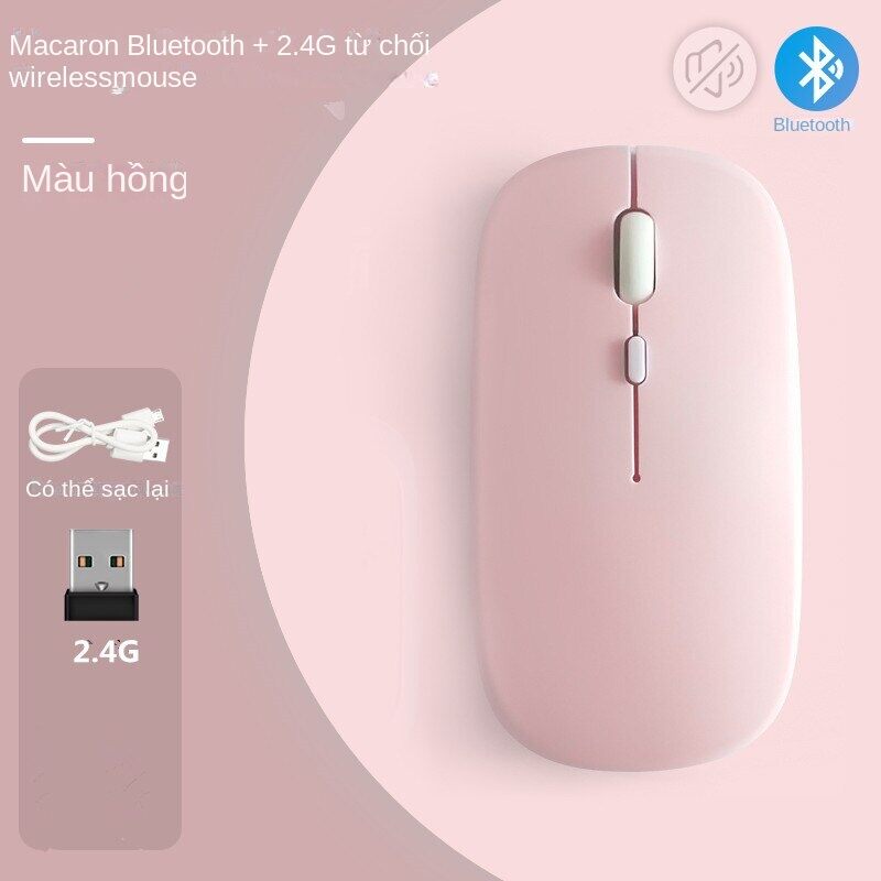 Macaron Sạc Không Dây Bluetooth 2.4G USB Chuột Cho Android Windows Máy Tính Bảng Laptop Notebook PC Cho IPAD Di Động