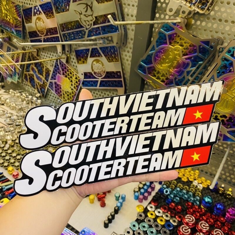 Tem logo stick southvietnam 25cm tem 3 lớp trang trí xe máy