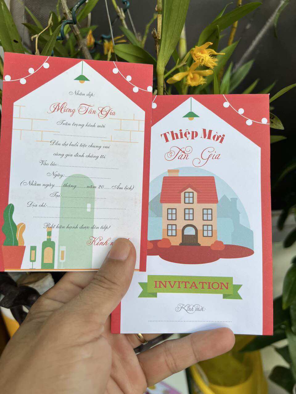 Combo 20 Thiệp Mời Tân Gia màu đỏ giá rẻ