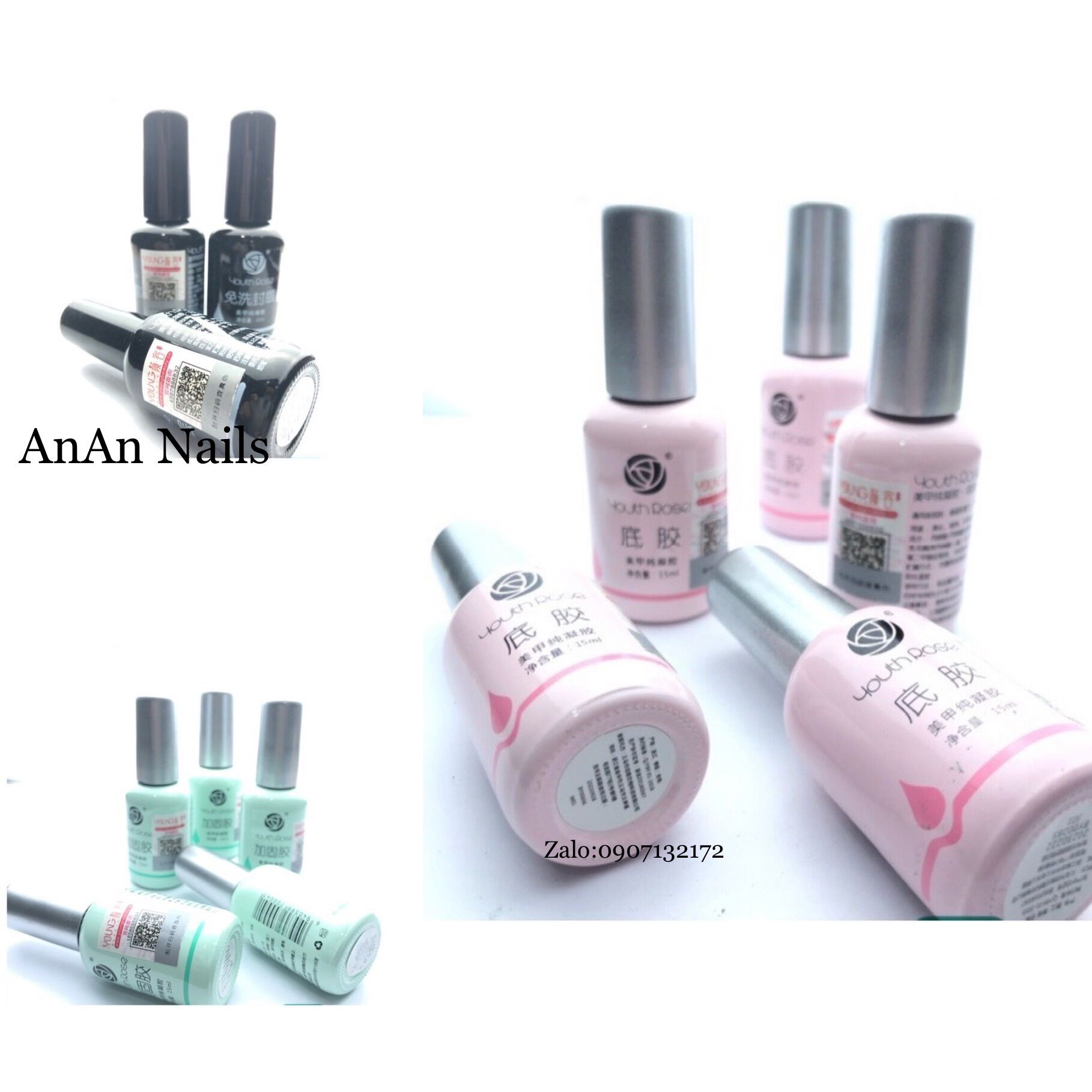 Base top cứng móng hoa hồng 15ml chính hãng