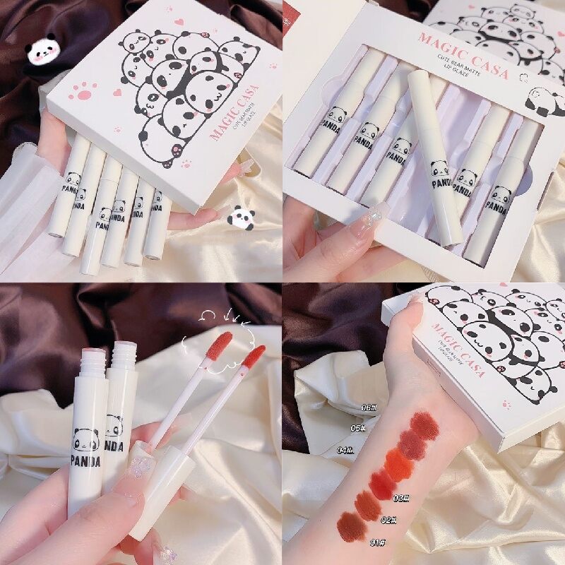 SET 6 CÂY SON KEM LÌ GẤU TRÚC MAGIC CASA