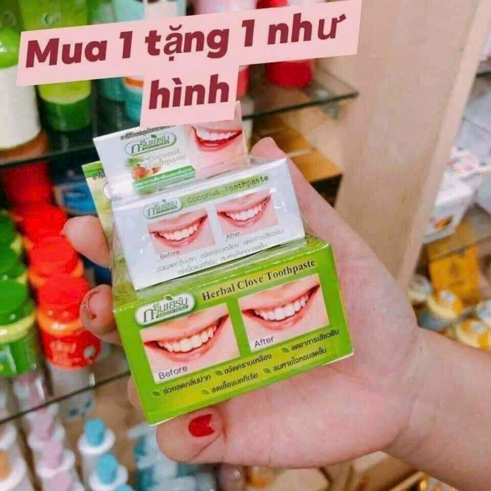 Kem Trắng Răng [ set 2 hộp] Bột trắng răng dừa thái lan, Ngăn ngừa tốt các vấn đề về nướu, mảng bám, sâu răng