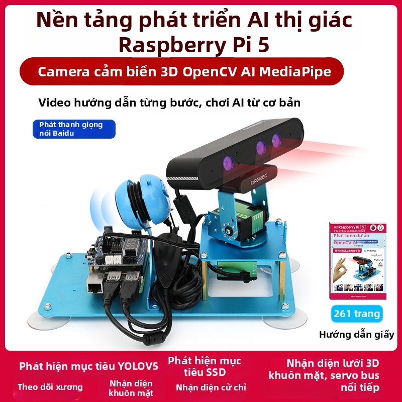 YOUCHUANGXIANG | Raspberry Pi 5 Vision Gimbal AI Bus Servo 2D Pan-Tilt Object Recognition System Giá 12,469,000 Đồng*Miễn phí vận chuyển