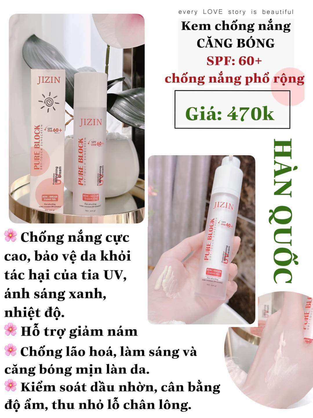 Kem Chống Nắng JIZIN Mwhite SPF60+ / PA mẫu mới