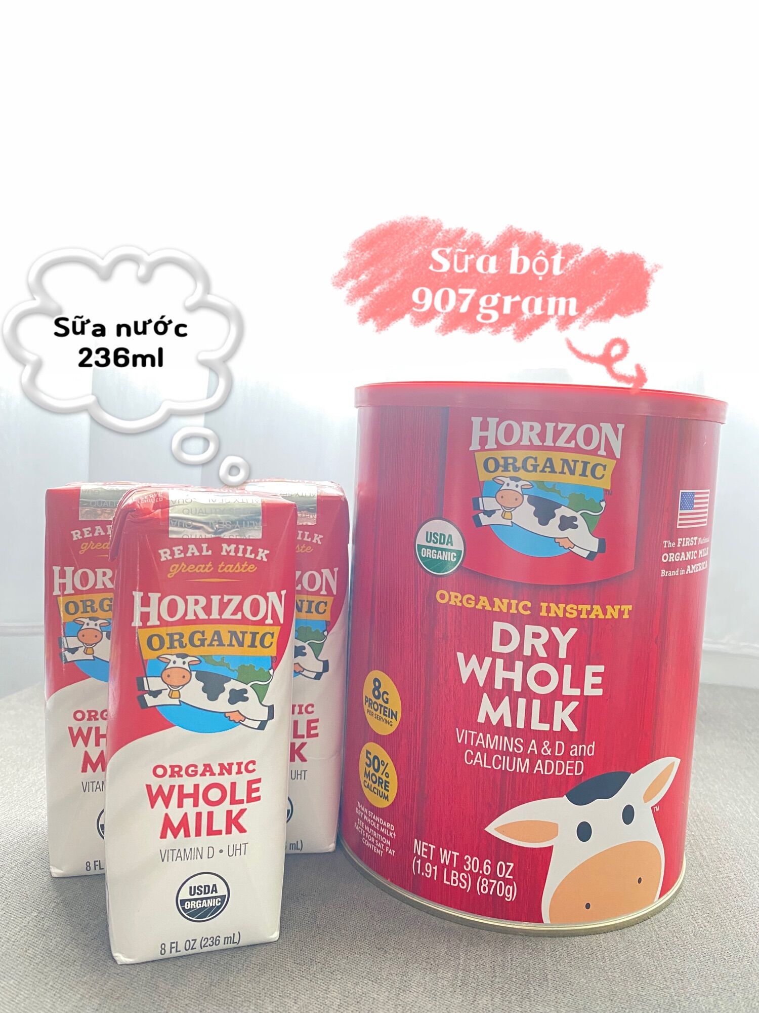 Sữa nước Horizon organic nguyên kem 236ml