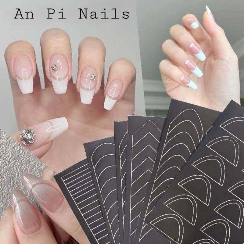 Sticker dán french đầu móng tạo kiểu sơn móng tay nail