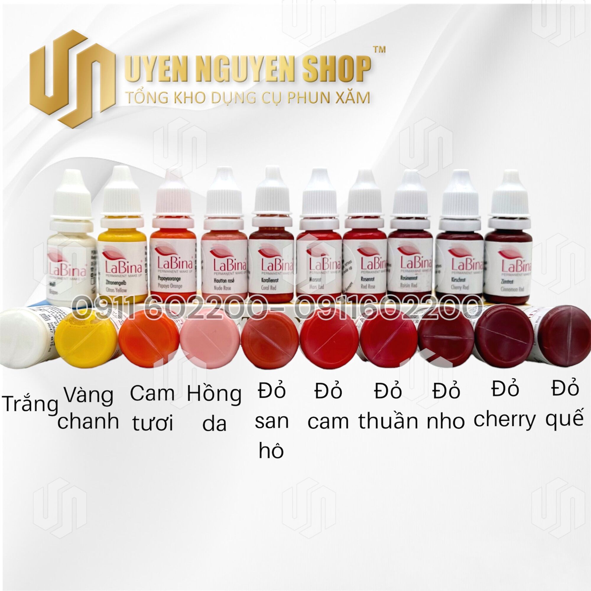 Mực Labina chai 10ml không chiết / Mực môi Labina / mực phun xăm