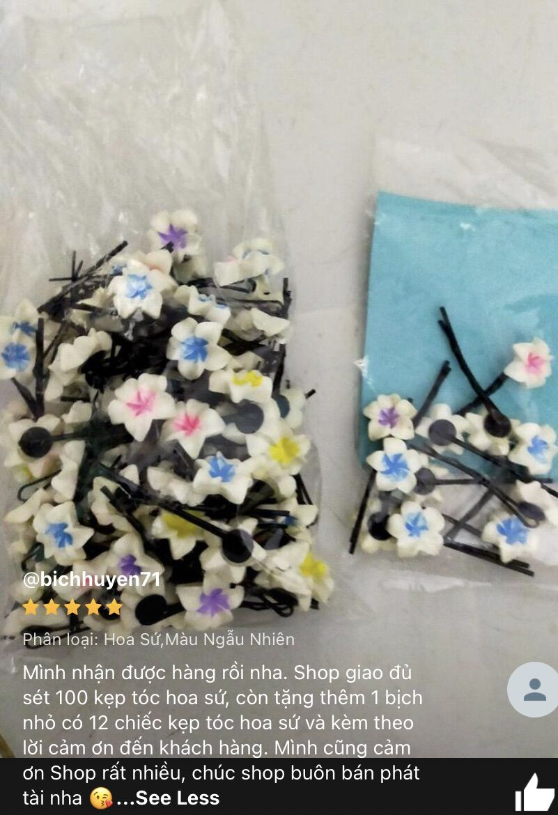 💥Set 10 Kẹp Tóc Hoa Sứ Nhiều màu (Xả kho)