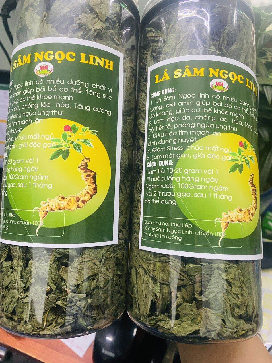 hộp trà lá sâm ngọc linh khô 100g