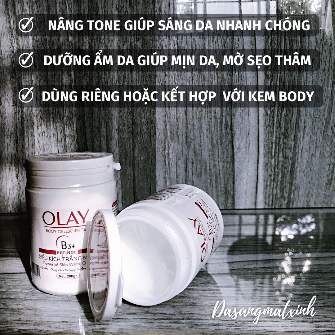 Kem Body siêu kích trắng OLAY trắng nhanh 200g