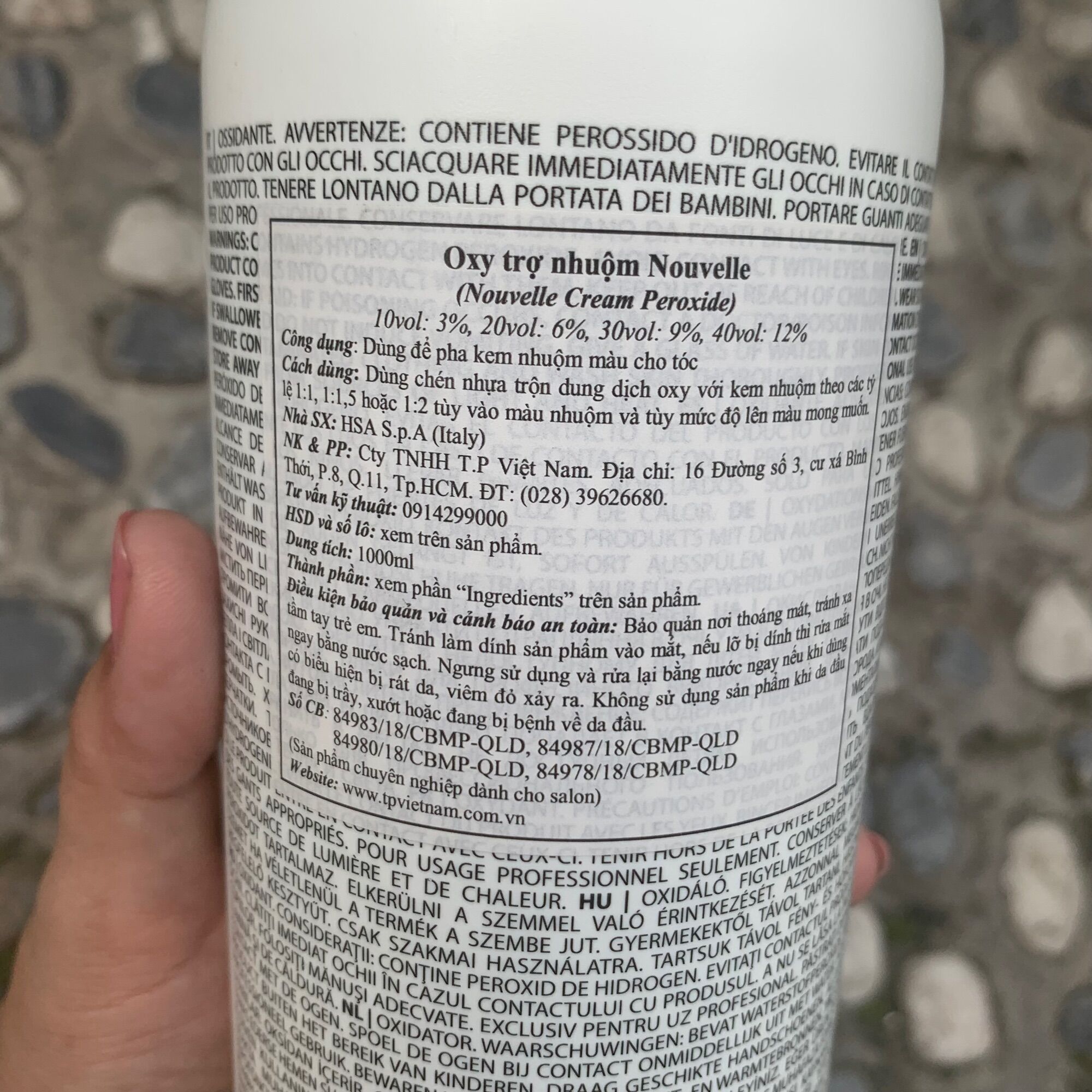 [HCM]OXY TRỢ NHUỘM Ý NOUVELLE 1000ml