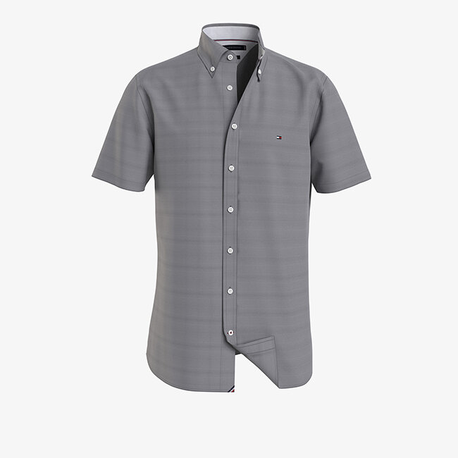 Tommy hilfiger - áo sơ mi nam tay ngắn wcc flex oxford rf shirt s/s mw0mw292060gz