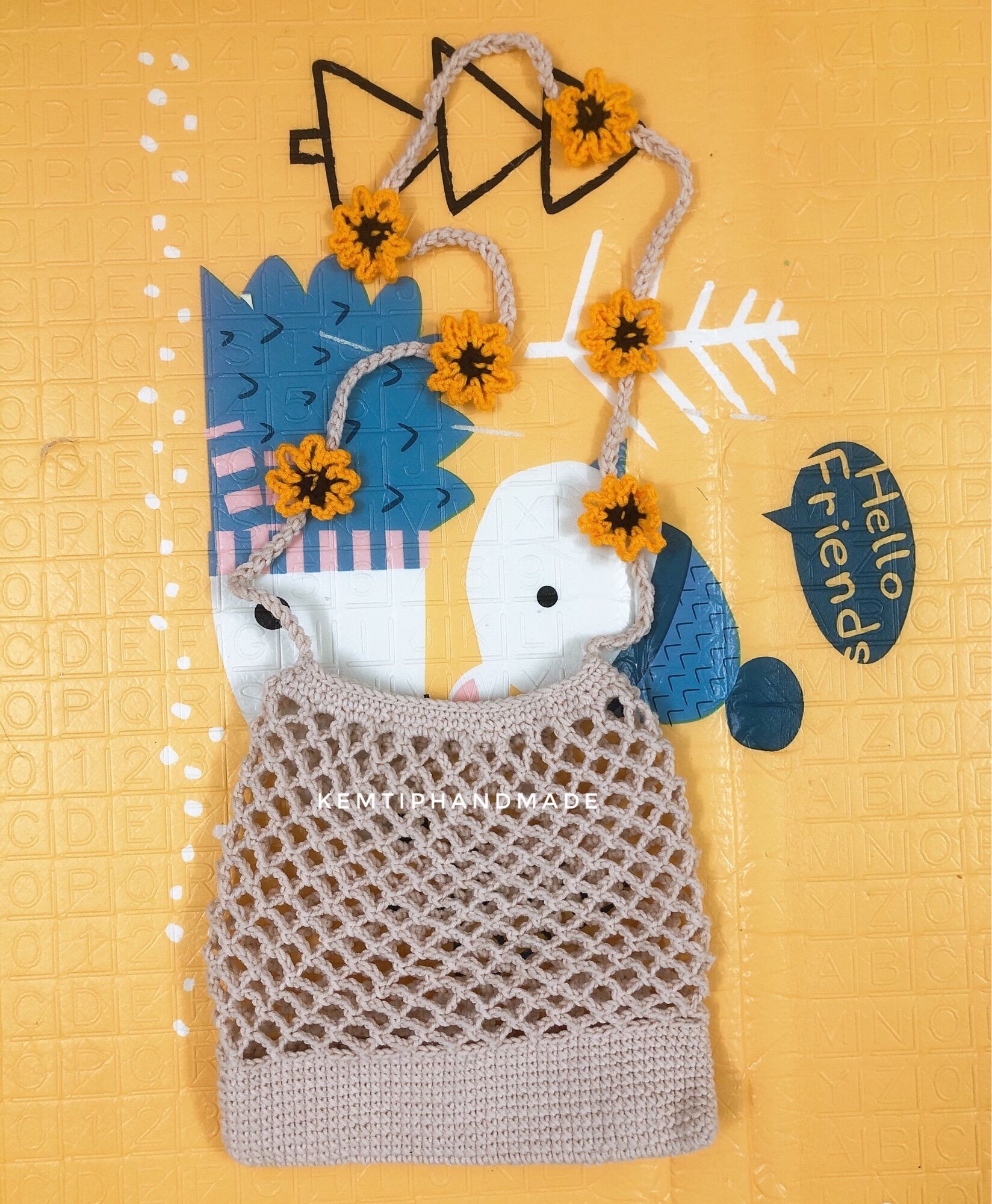 Túi hoa daisy móc tay handmade
