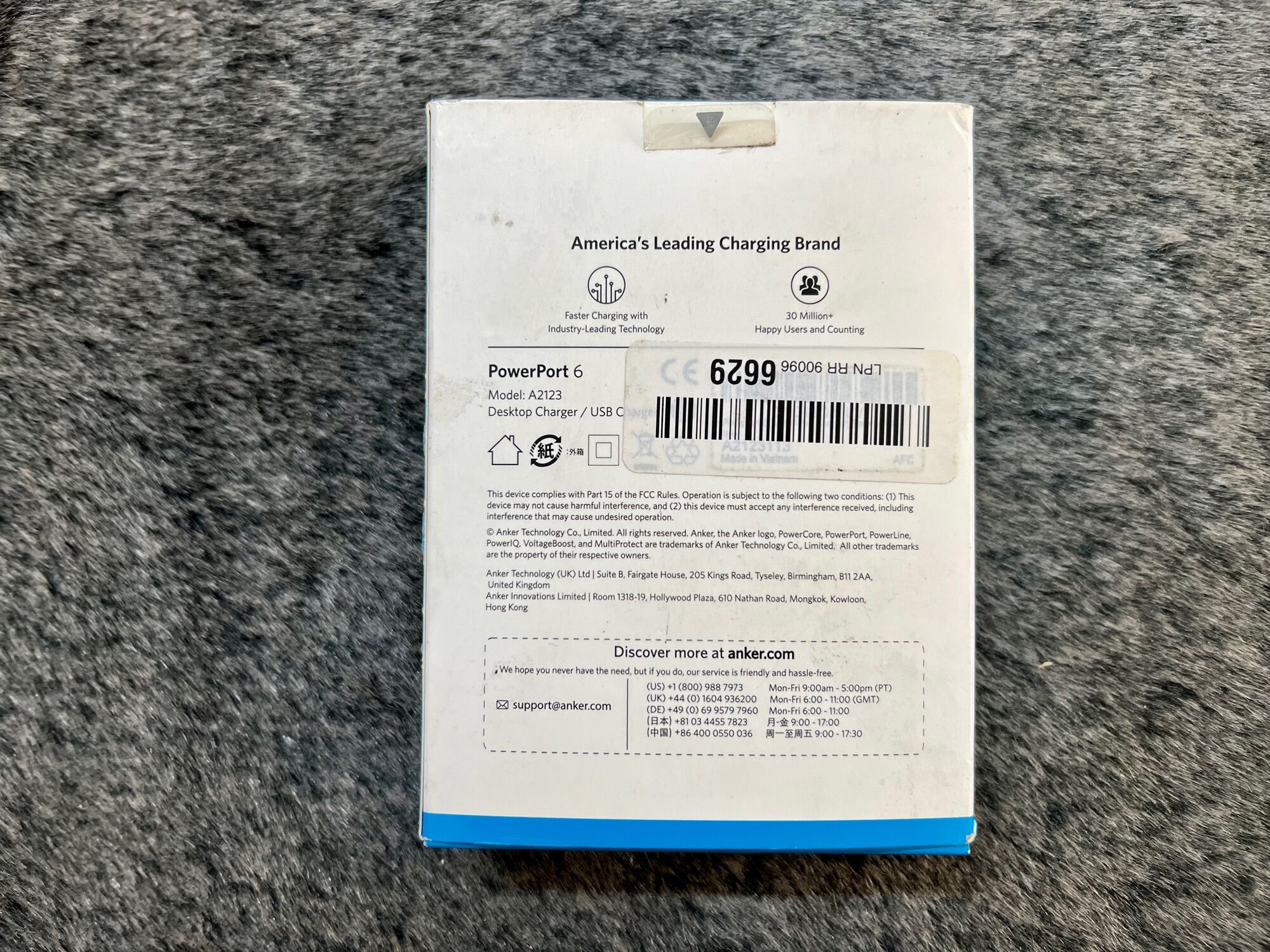 Sạc Anker 6 cổng, 60w [PowerPort 6, 60w] - A2123