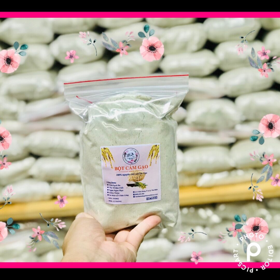 Bột cám gạo sạch nguyên chất đắp mặt nạ dưỡng trắng da.