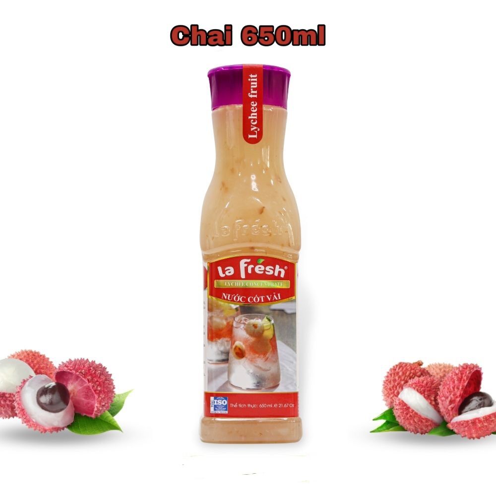 Nước cốt vải lafresh đà lạt - chai 650ml