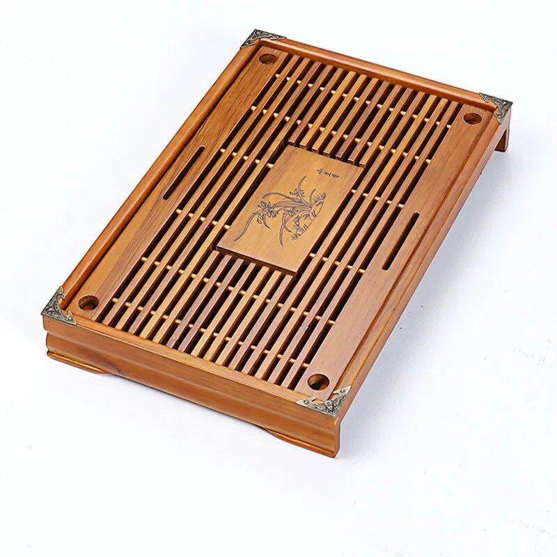 Khay trà gỗ để ấm chén 43cm x 28cm
