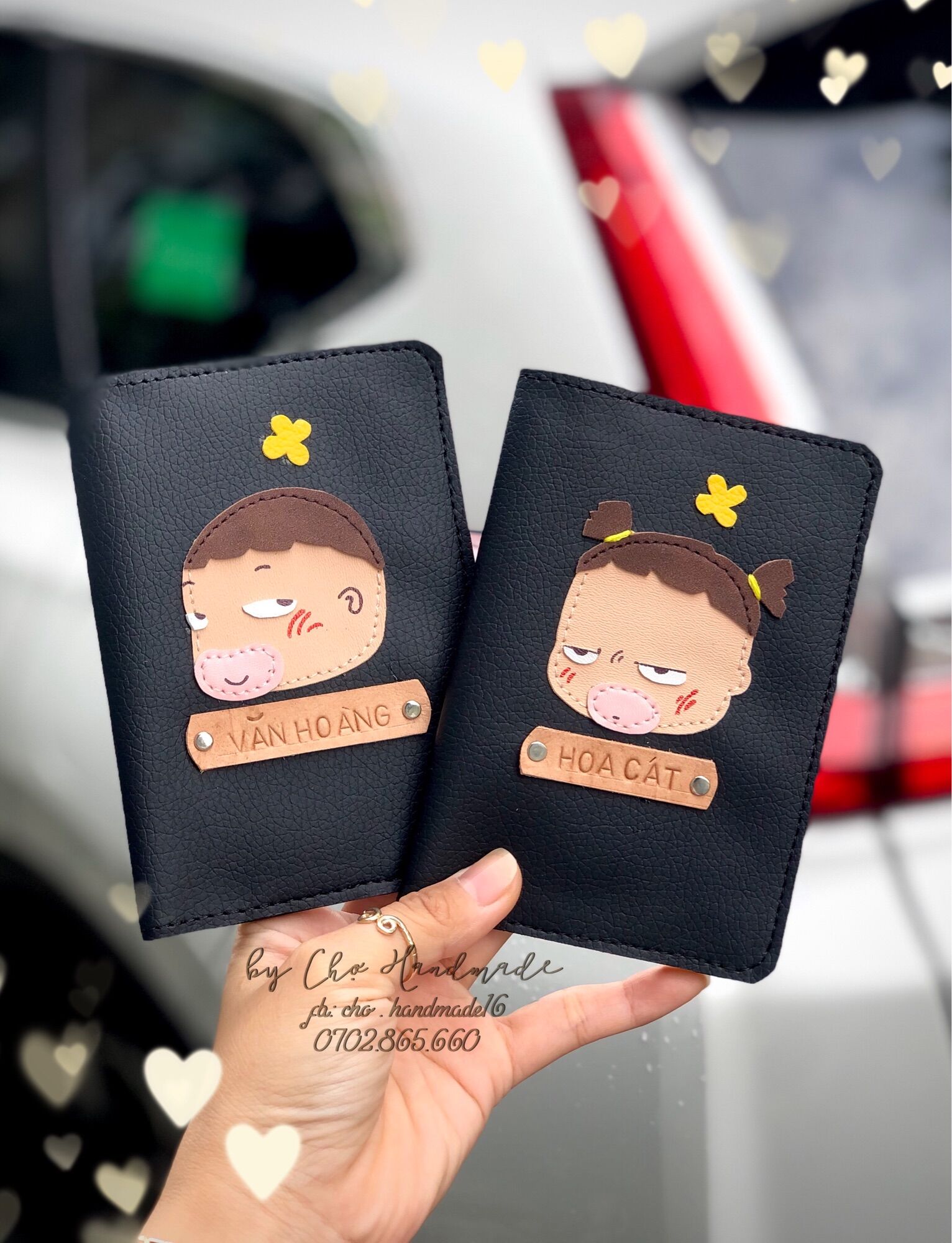 Vỏ hộ chiếu đôi quỳnh aka, bao hộ chiếu cặp, passport cover bé gái, bọc hộ chiếu bé trai