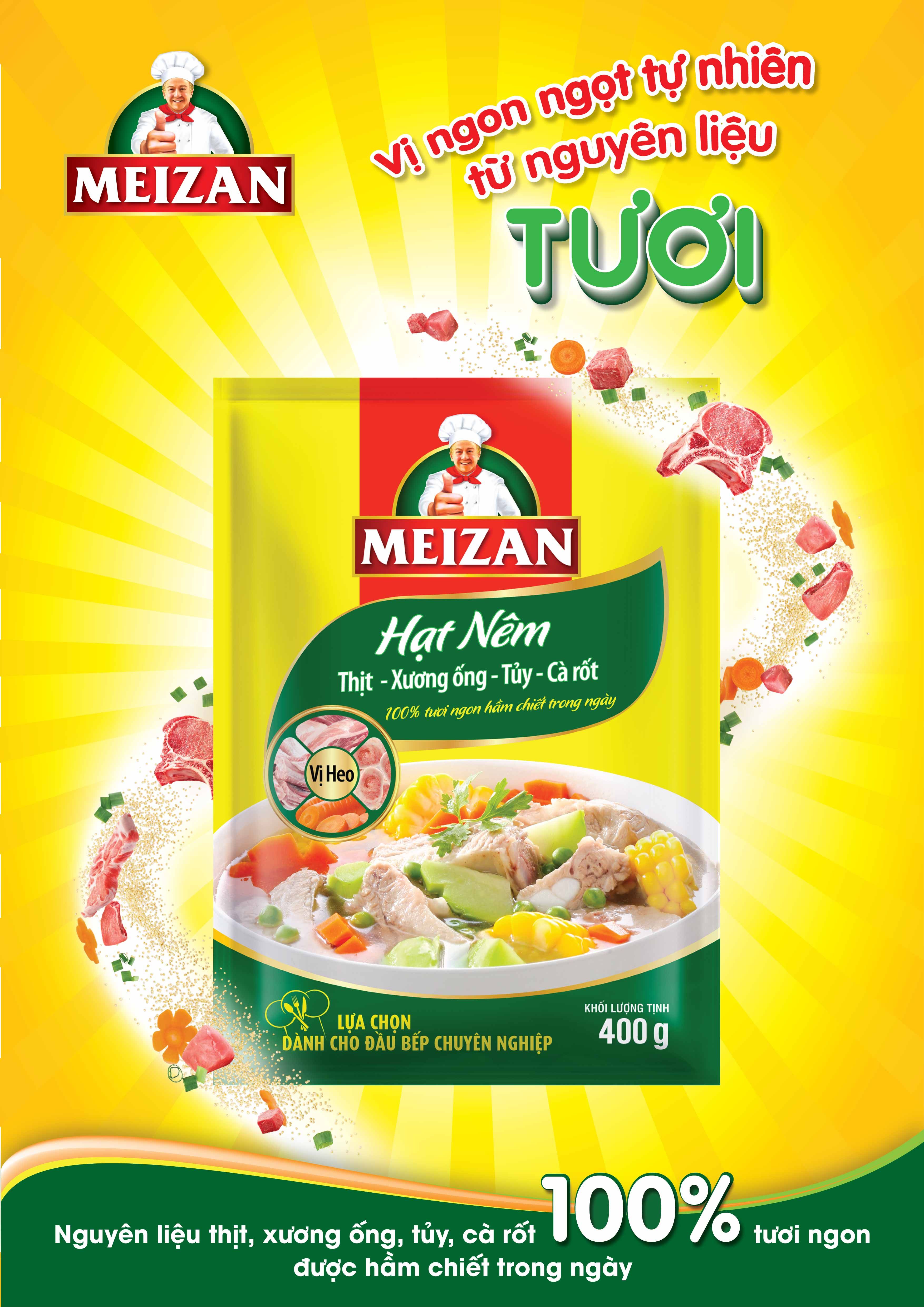 Hạt nêm Meizan thịt xương ống tủy cà rốt gói 400gr