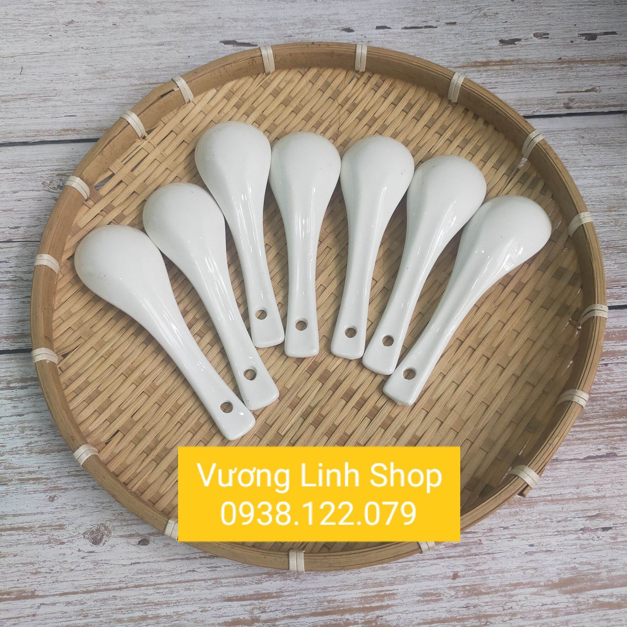 COMBO 10c MUỖNG SỨ TRẮNG