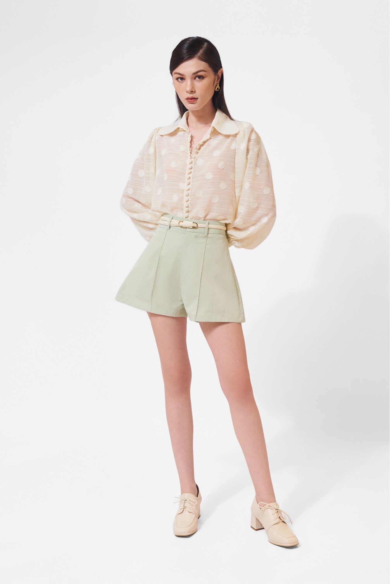 Camelia Dot Blouse - Áo Sơ Mi Tay Phồng