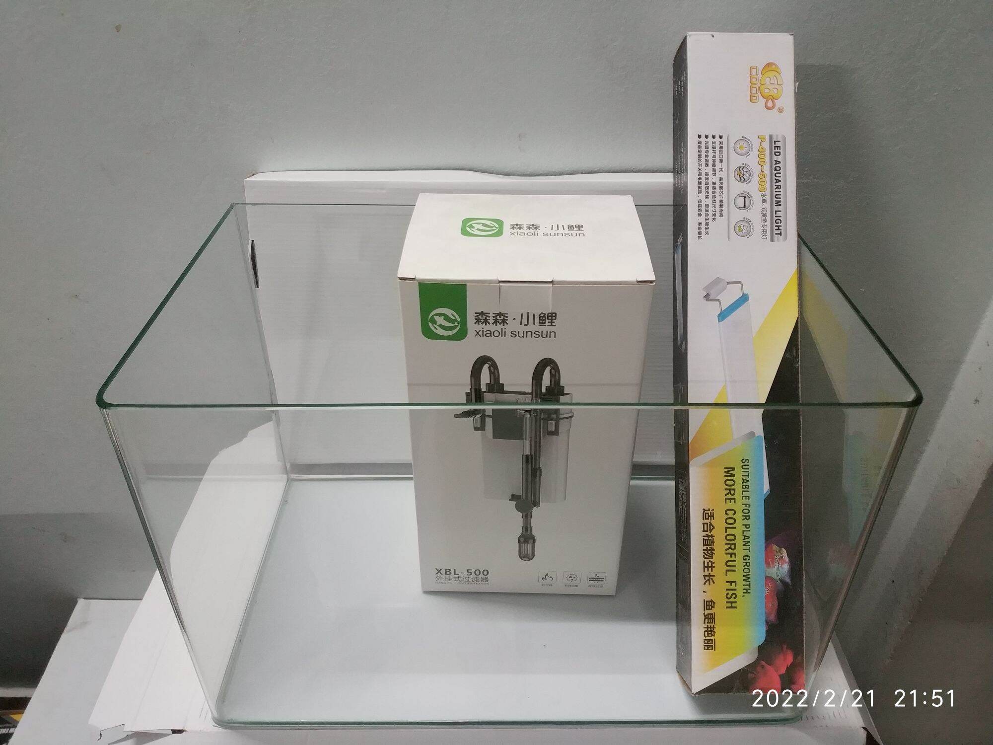 (Xem mô tả) Combo bể kính đúc Minjiang 60cm cùng lọc đèn