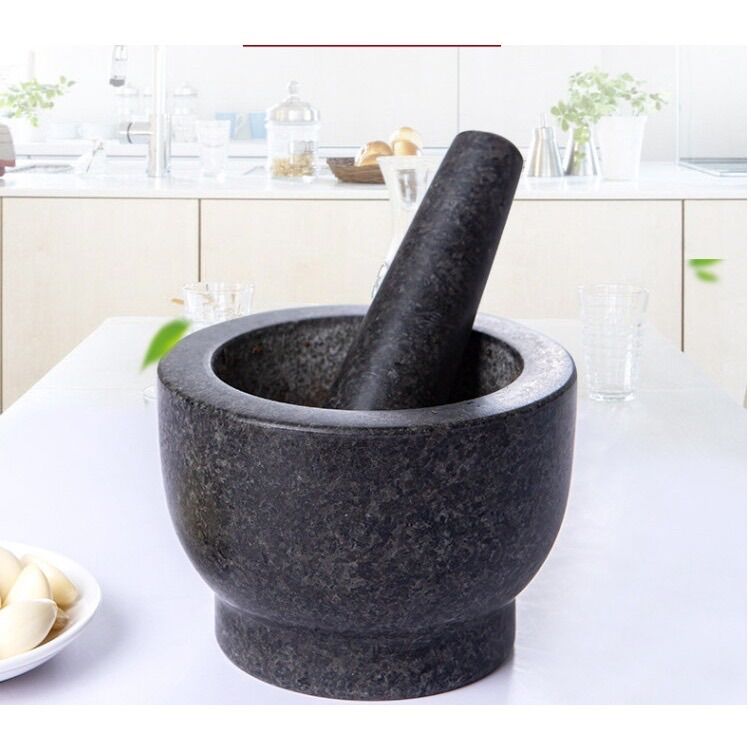 Bộ cối chày đá tự nhiên nguyên khối cao cấp tiện dụng