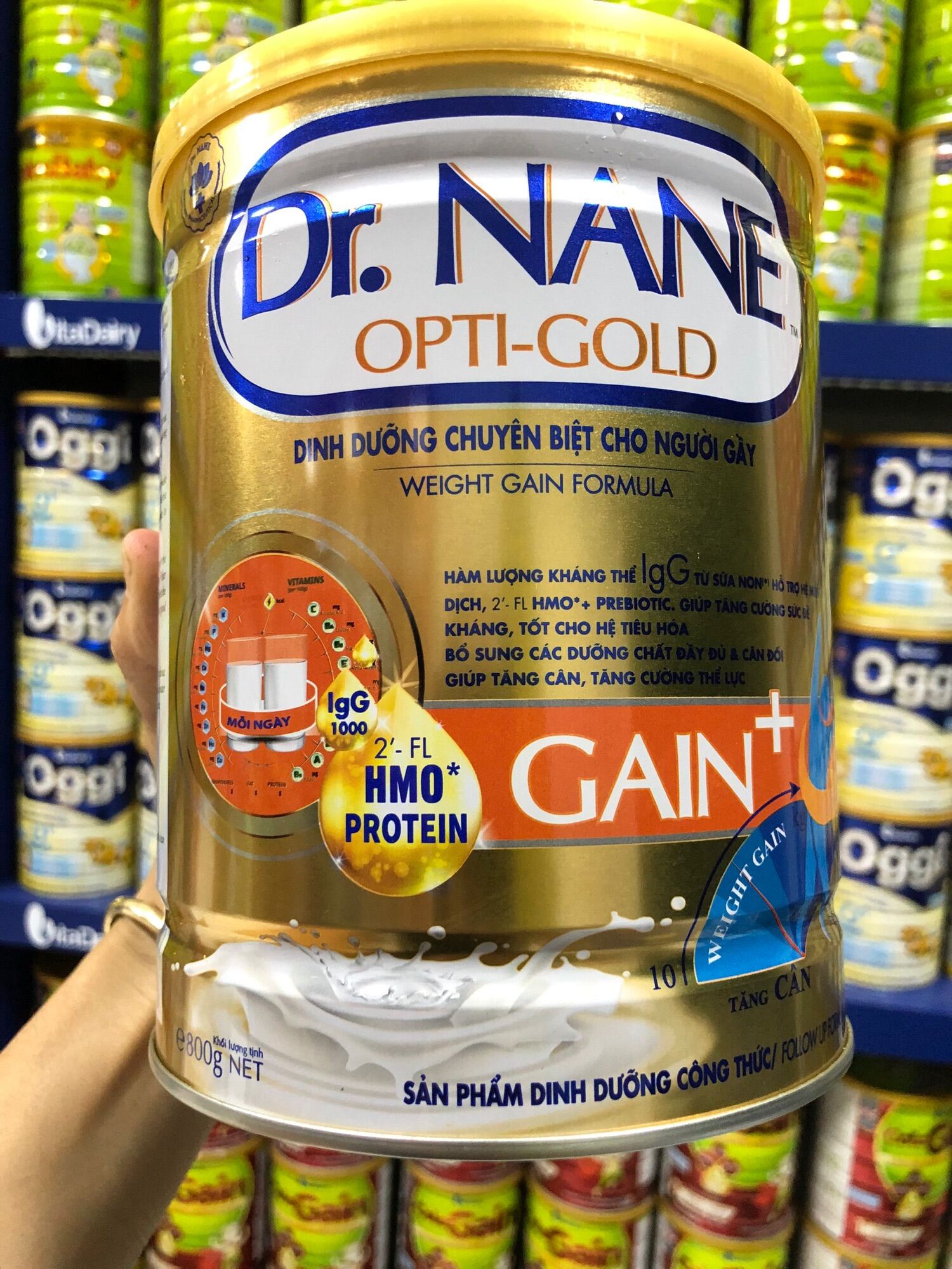 Sữa Dr. Nane Gain + Ding dưỡng cho người gầy 800g  Hsd 8 2024