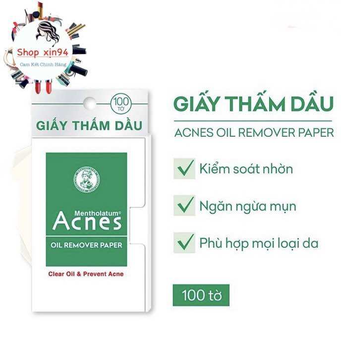 Giấy thấm dầu Nhật Bản Acnes Oil Remover Paper (100 tơ)