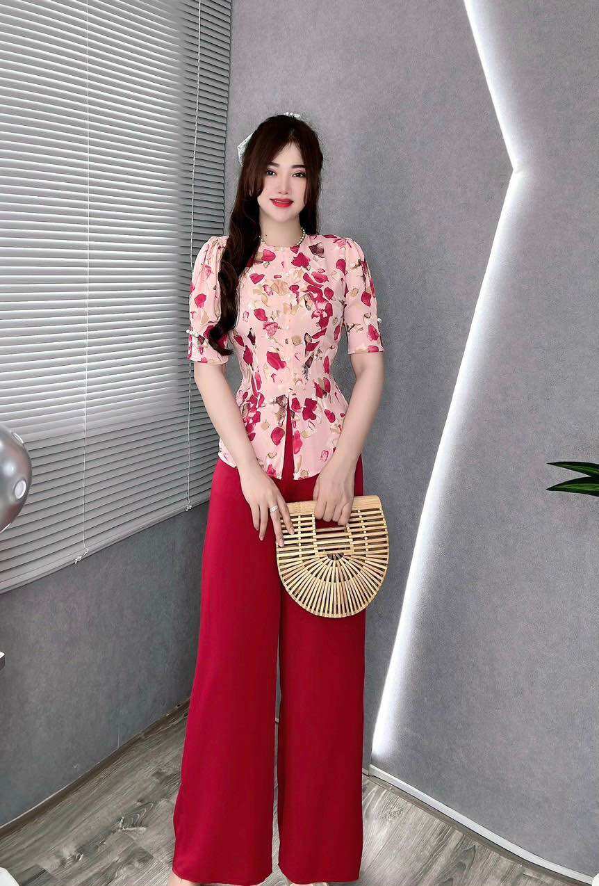 Set bộ Bà Ba tay búp vải lụa mango sang trọng trang nhã
