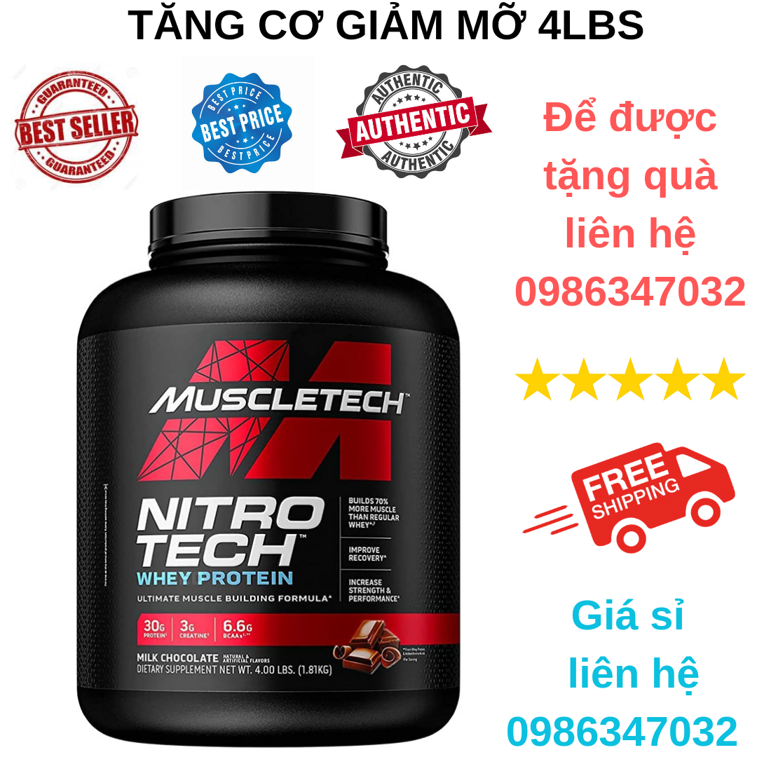 Muscletech Nitro Tech Whey Protein Tăng 4lbs