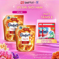 Combo 2 Túi Nước Xả Vải Comfort Đậm Đặc Hương Nước Hoa Thiên Nhiên Tinh Tế 3.7/3.8L