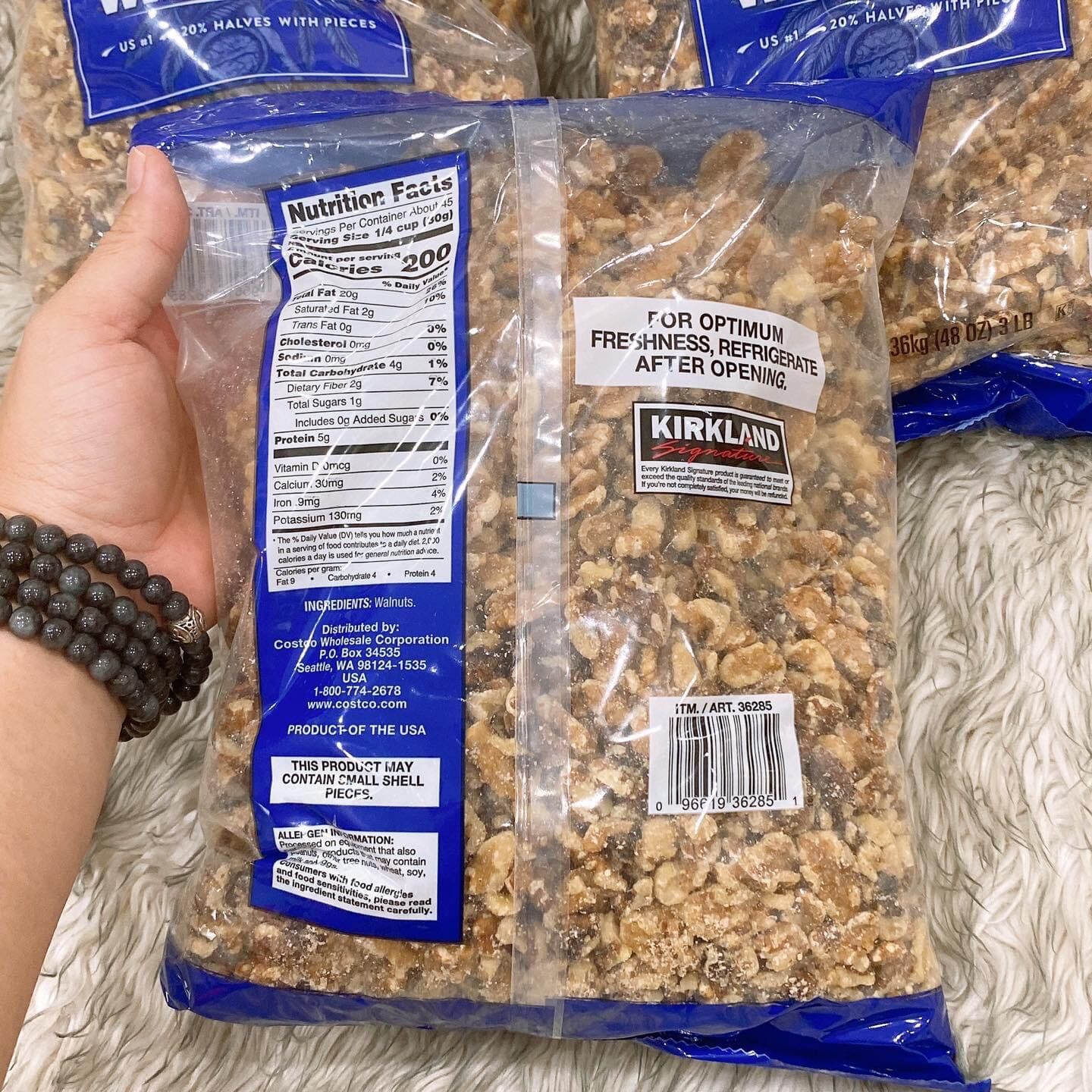 [Date 8/2022]-Hạt óc chó kirkland 1kg36 của Mỹ