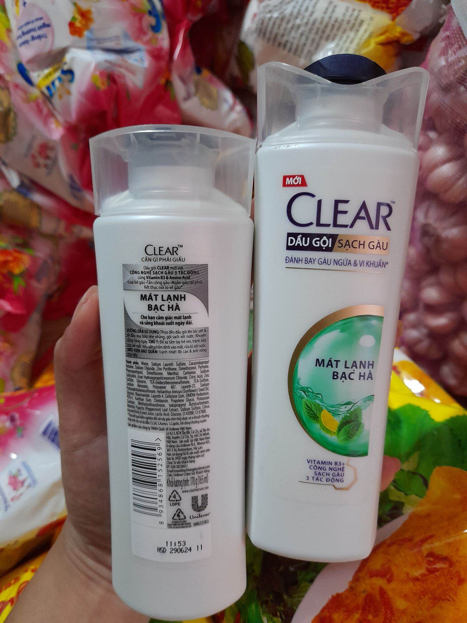 Dầu gội Clear bạc hà (chai 170gr)