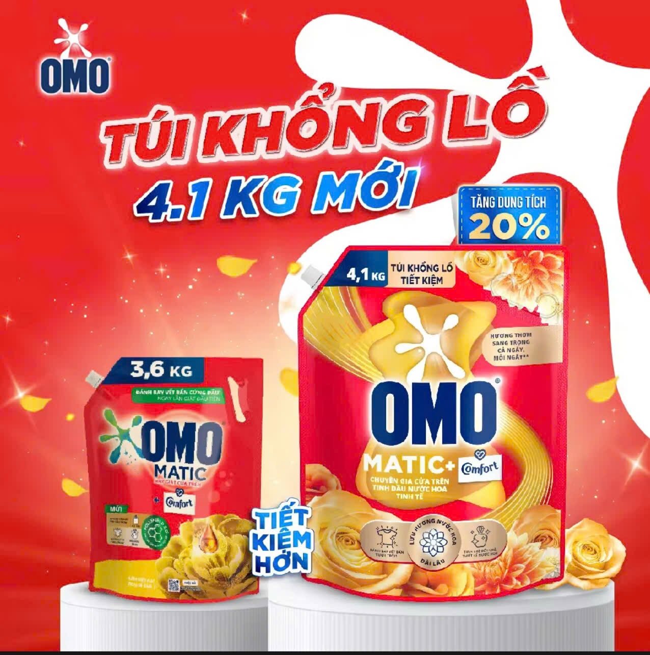 [25_OMO] Nước giặt  OMO túi tiết kiệm 4kg1 dùng cho máy cửa trên & cửa trước