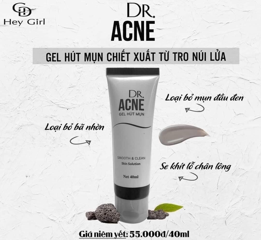 (10 tuyp) Gel Lột Mụn - DR.ACNE - Hút sạch mụn cám, mụn đầu đen. Thải độc chì- Sáng da (giá sỉ =lẻ)