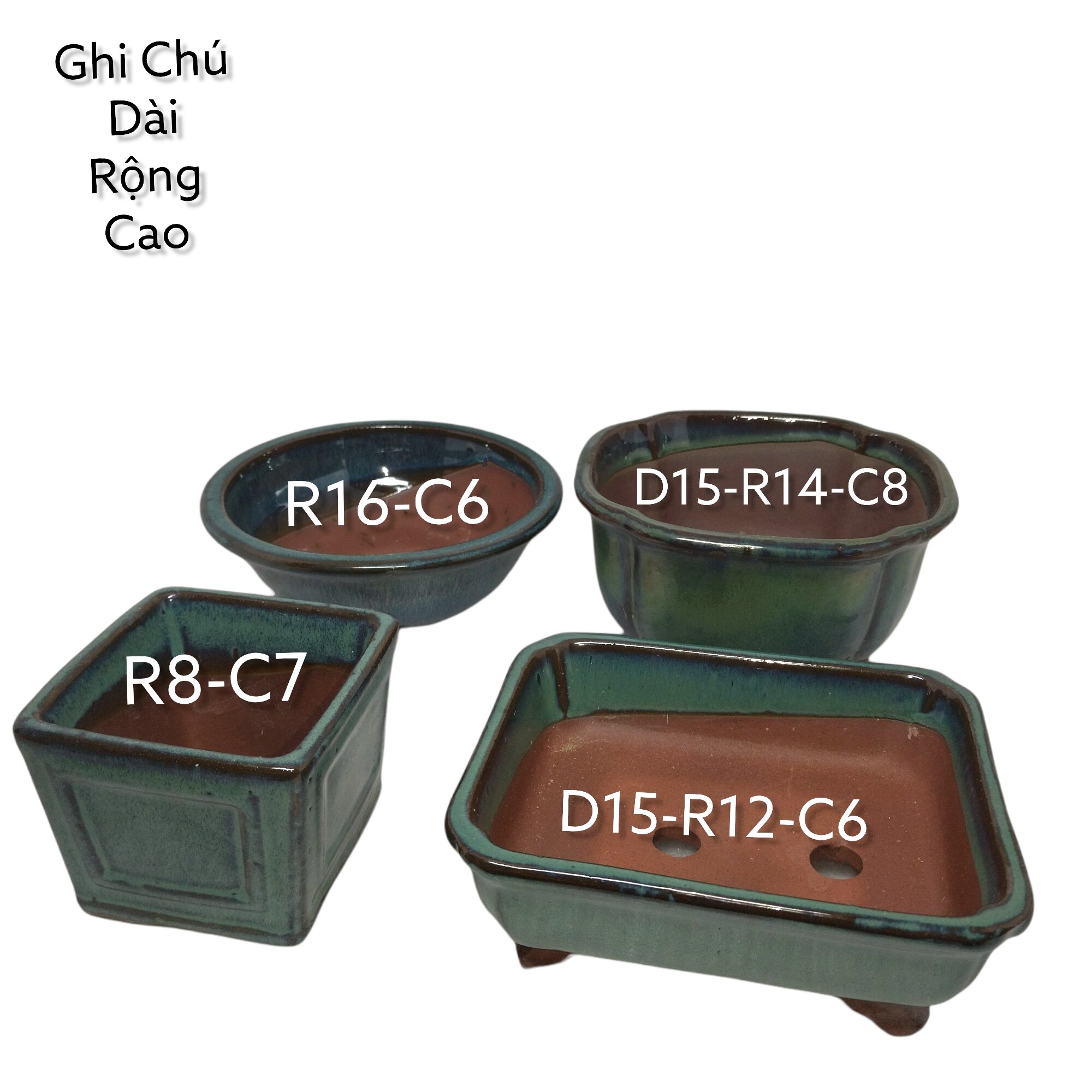 Combo 4 chậu cây trồng cây bonsai mini ,chậu trồng sen đá xương rồng,chậu gốm sứ,chậu hoa